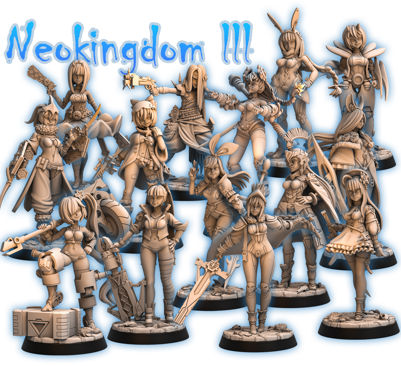 PRE-SUPPORTED Neokingdom Set 3- 32mm - DnD